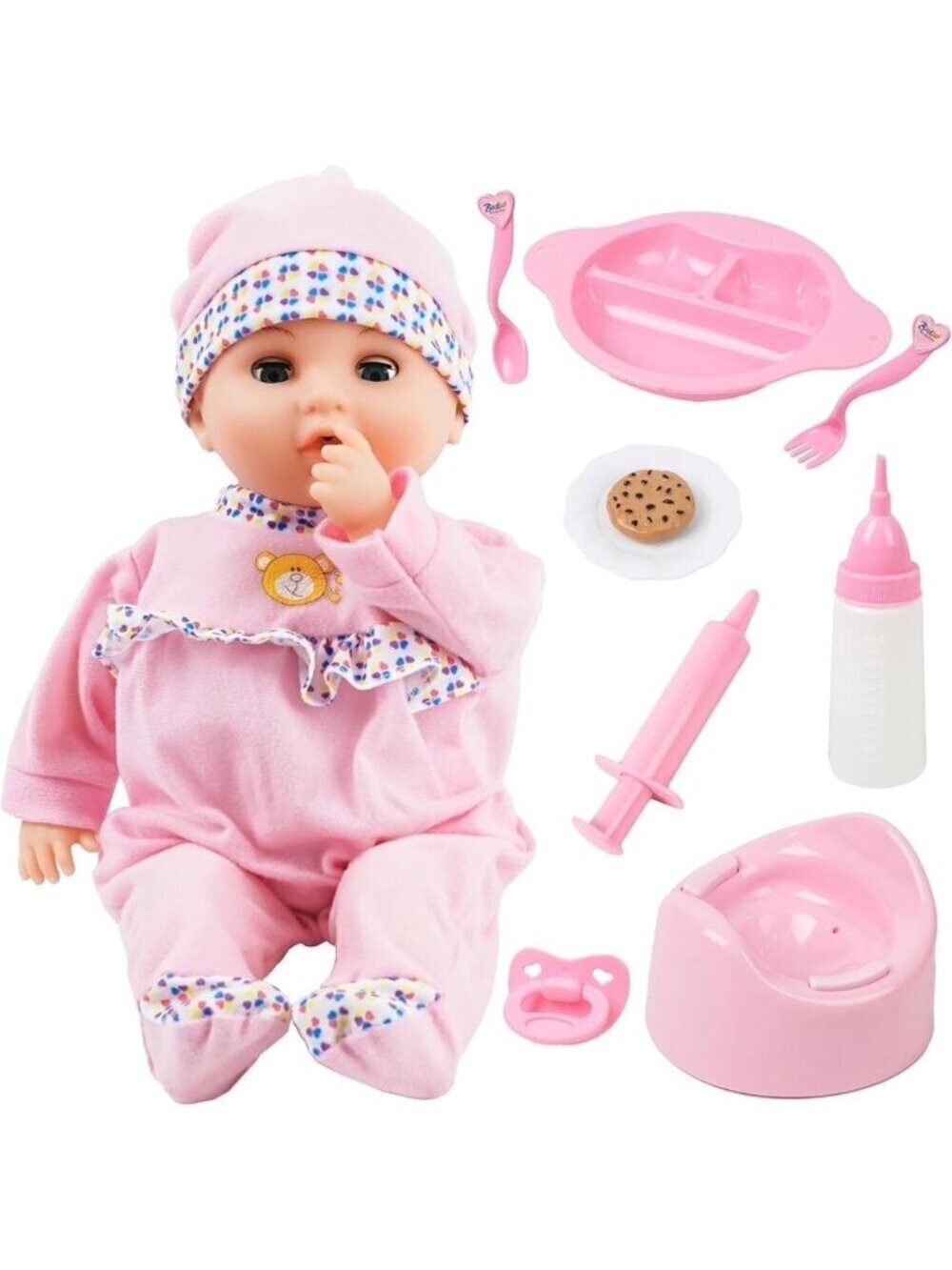 🆕 Reborn Baby Doll Pink Bottle Pacifier Soft Body Toddler Preschool Toy Gifts